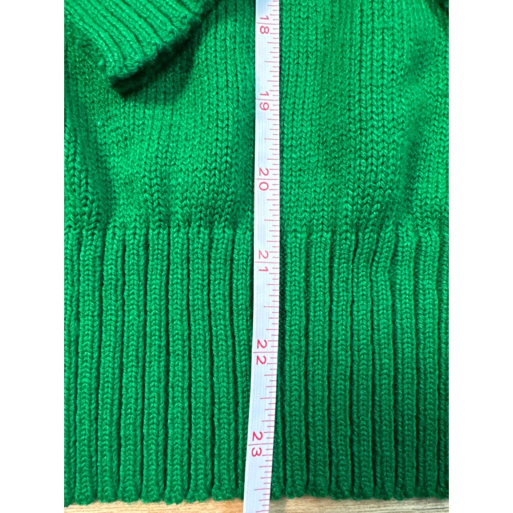 Society Crewneck Sweater Womens M Green Excellent Vintage Ribbed Knit Raglan - Picture 6 of 7